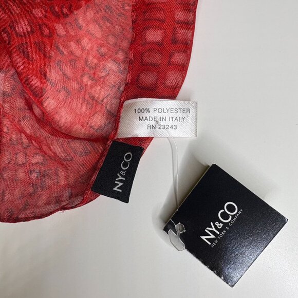 NY & CO, City Silk Womens Scarves Set of 3 Sz OS Animal Print Red Gray Mob Wife - Picture 5 of 8